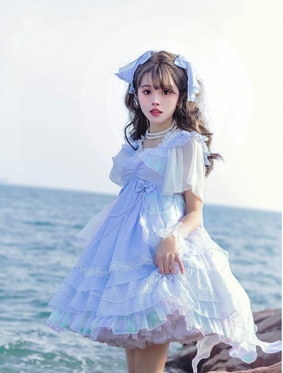 (Buy for me)ZhiJinYuan~Estelle~Sweet Lolita Summer Colorful JSK S blue JSK 