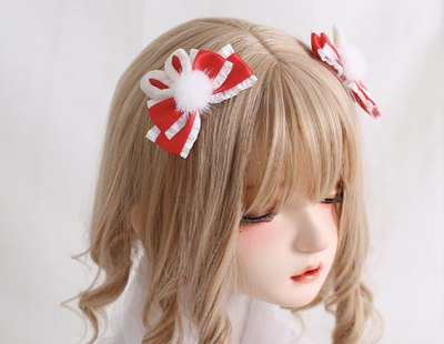 Xiaogui~Han Lolita Rabbit Cat Ear Bow Hairclips   