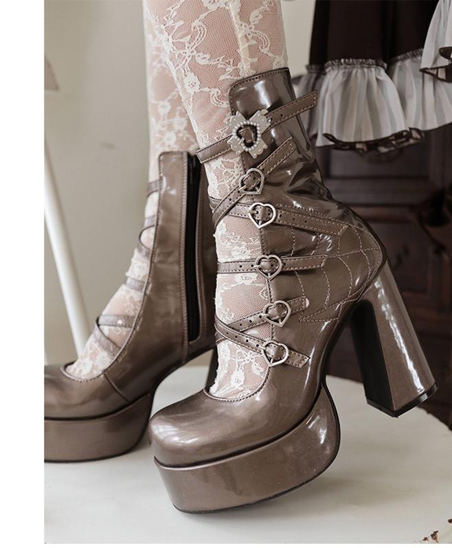 Buyforme) Pure Tea For Dream~Cross Buckle Punk Lolita Shoes Buyforme) Pure Tea For Dream~Cross Buckle Punk Lolita Shoes