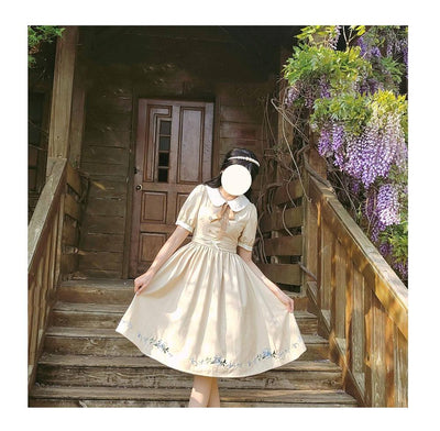 EESSILY~The Spring of Champs Elysees~Elegant Lolita Floral Embroidered OP   