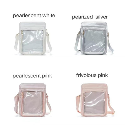 BerryQ~Casual Lolita Transparent Crossbody Ita Bag pearlescent white  