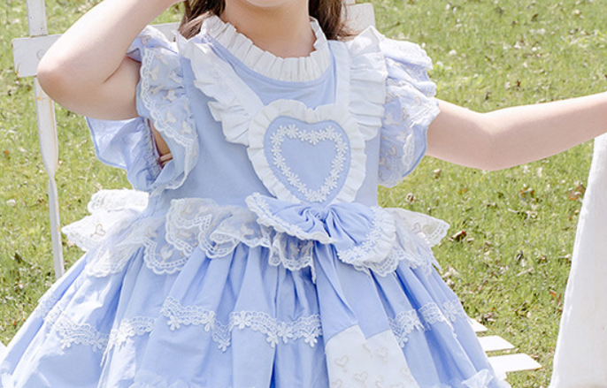 Blue Kid Lolita Summer Princess Dress   