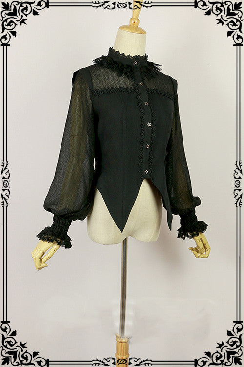 Fanzy Fantasy~Halloween Lolita Shirt Gothic Bat Collar   