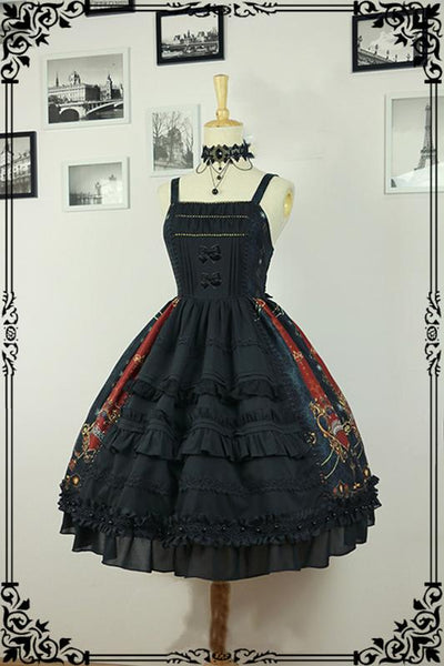 Fanzy Fantasy~Aerith Dark Gothic Lolita Jumper Skirt Size 1 black 