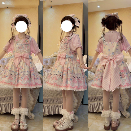 (Buyforme)DreamWhale~Puppy Parks~Sweet Lolita Kawaii Puppy Lolita Salopette   