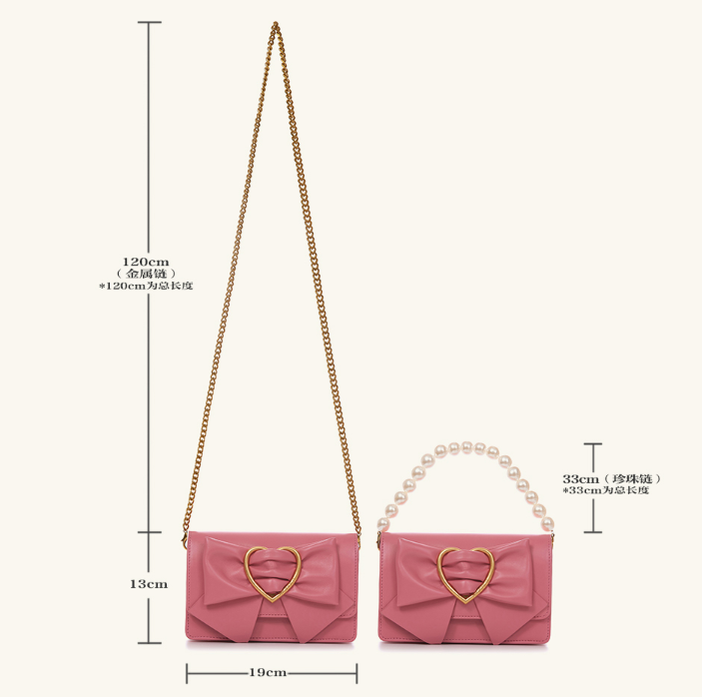 BerryQ~Pearl Chain Crossbody Lolita Handbag Barbie Pink  