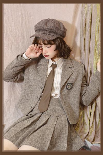 CastleToo~London Street~Academic Style SK and Suspenders Uniform free size jacket only-brown 