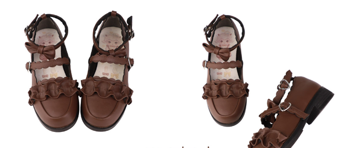 Sheep Puff - Kawaii Lolita Shoes Multicolors 35 01 brown