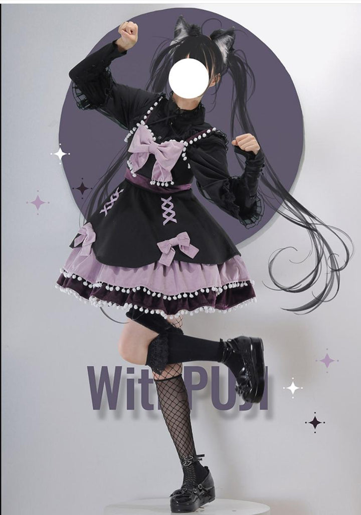 (Buy for me) With PUJI~Demon Rabbit~Sweet Purple Lolita Hood and JSK Set   