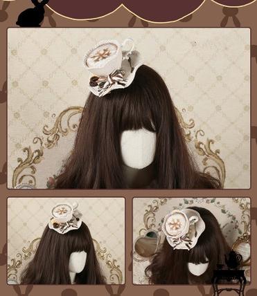 (Buy for me) Star Box Design~Bunny Coffee~Kawaii Lolita Tea Cup Hat   