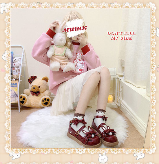 (Buyforme)Milk Bunny~Japanese Round Toe Cute Lolita Leather Shoes   