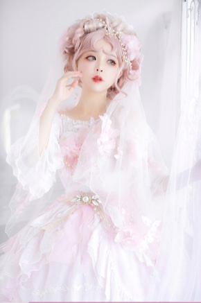 (Buyforme) Dawn and Morning~Flower Wedding Fairy Lolita JSK L pink + gold 