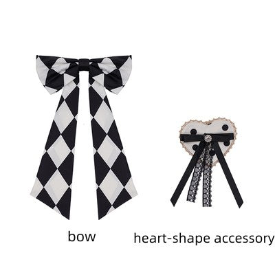 With PUJI~Magic Night~Diamond rhombus Dots Lolita JSK S bow and heart accessory 