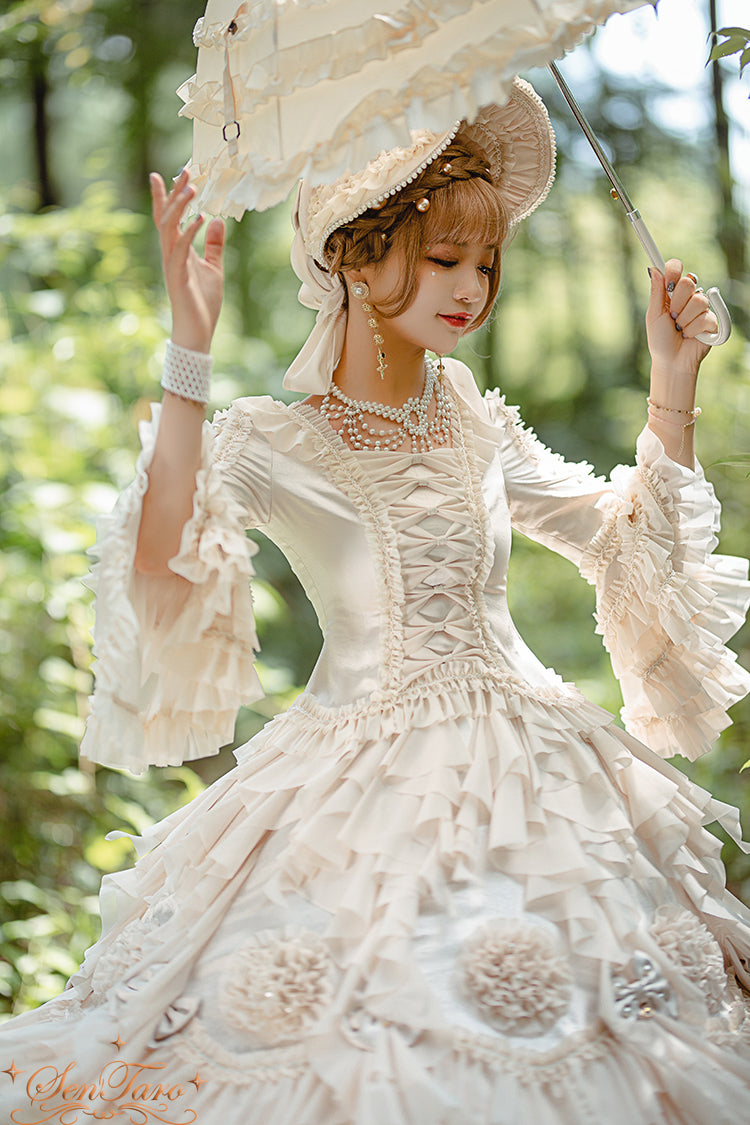 Sentaro~Snow Ear~ Rococo Lolita OP Tea Party Dress 4108:16577