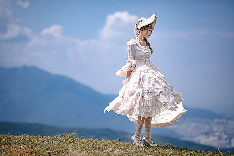 Sentaro~Snow Ear~ Rococo Lolita OP Tea Party Dress 4108:16579