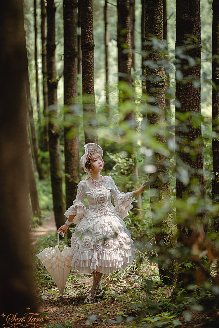 Sentaro~Snow Ear~ Rococo Lolita OP Tea Party Dress 4108:16567
