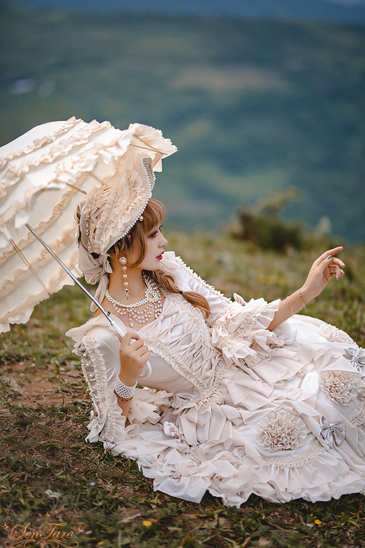 Sentaro~Snow Ear~ Rococo Lolita OP Tea Party Dress 4108:16569