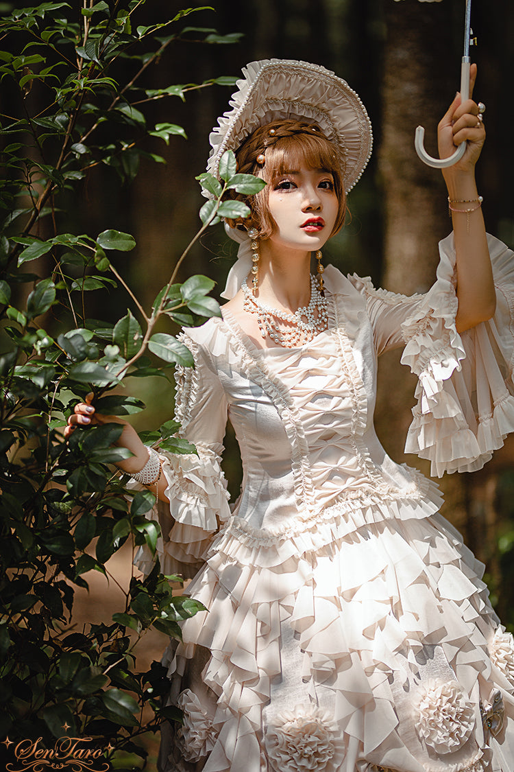 Sentaro~Snow Ear~ Rococo Lolita OP Tea Party Dress 4108:16575