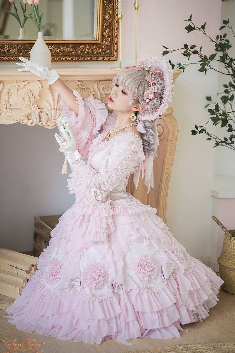 Sentaro~Snow Ear~ Rococo Lolita OP Tea Party Dress 4108:16587