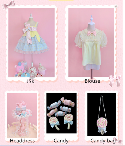 Alice Girl~Rainbow Candy Lolita Blouse Peter Pan Collar Shirt   
