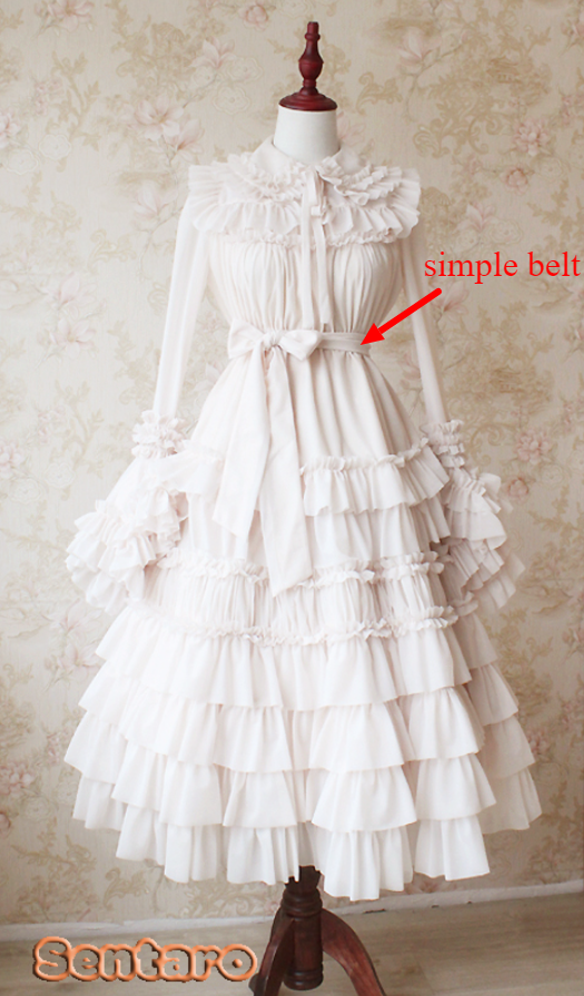 Sentaro~Shufrey~ Classic Elegant Multicolor Lolita Blouse free size ivory simple belt only
