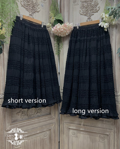 Miss Point~Icing Sugar~Elegant Retro Pure Color Lolita Long Skirt S black long 