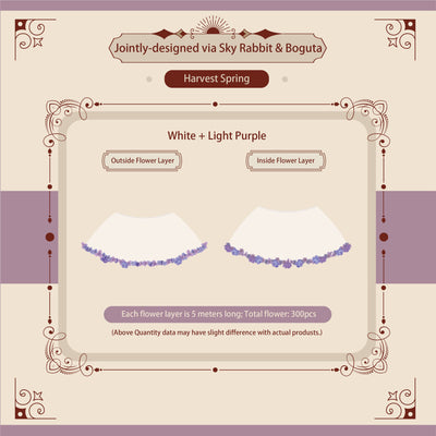 Sky Rabbit~Harvest Spring~Flower Layers for Lolita Petticoat free size 35cm white+light purple 
