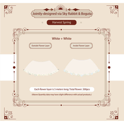 Sky Rabbit~Harvest Spring~Flower Layers for Lolita Petticoat free size 35cm white+white 