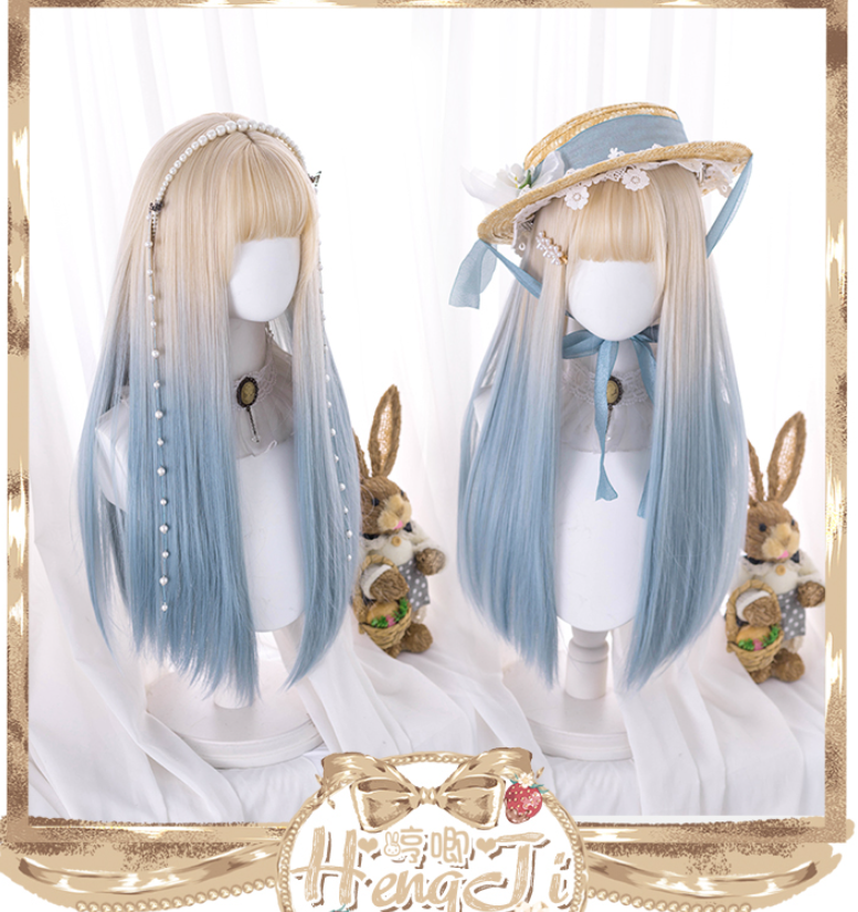 Hengji - Y2K Gradient Color Long Straight Lolita Wig