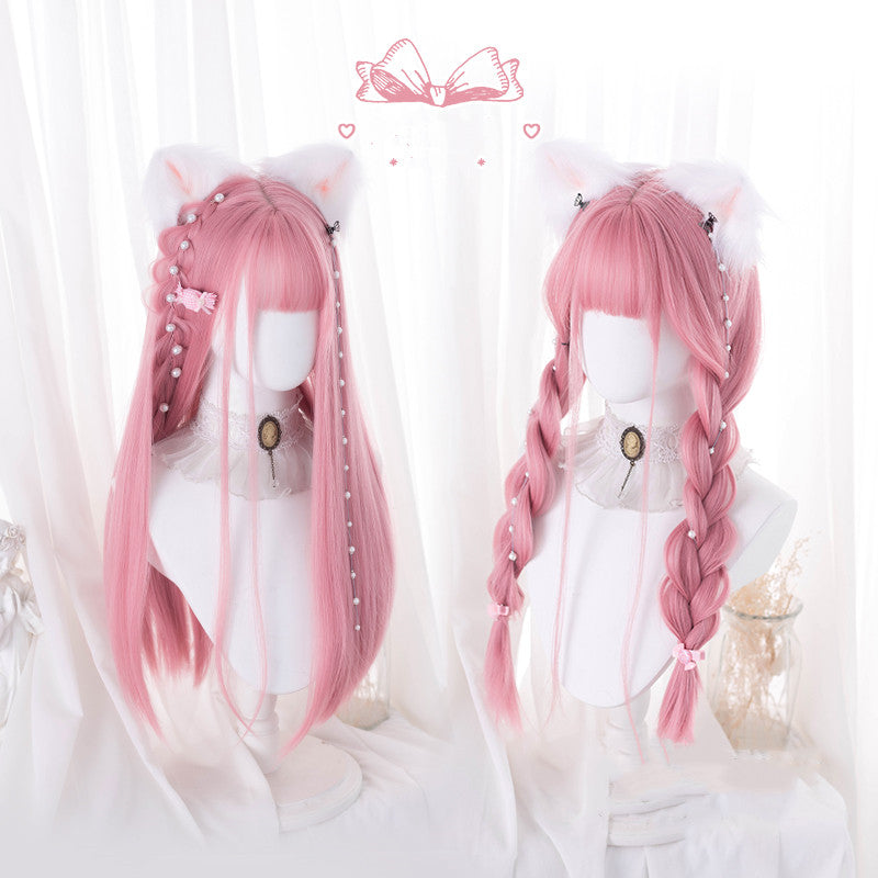 Hengji~69cm Pink Straight Lolita Wig   