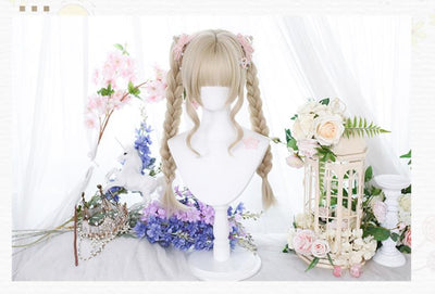 Dalao Home~Princess Lolita Ponytail Long Straight Blonde Wig   