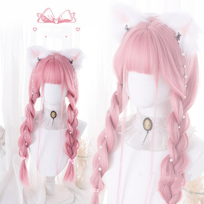 Hengji~69cm Pink Straight Lolita Wig peach pink  