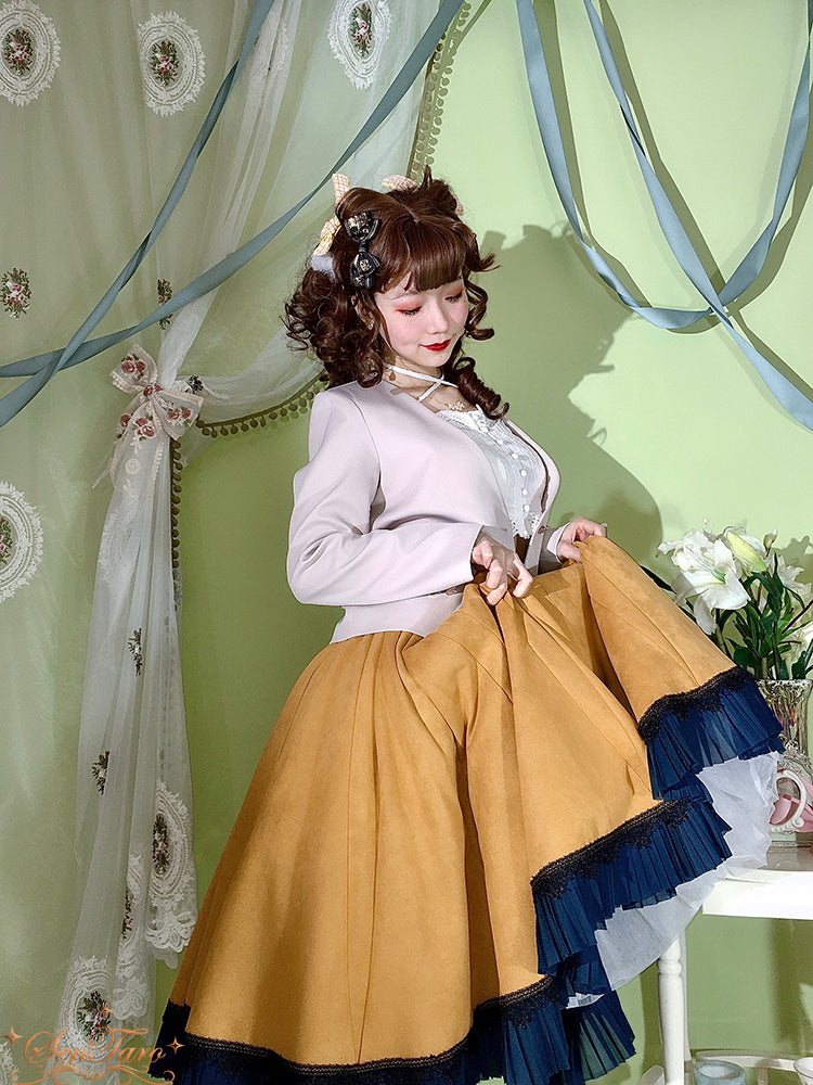 Sentaro~Canneles Elegant Classic High Waist Lolita Skirt (L M S XL) 4136:15981