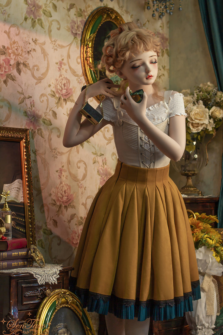 Sentaro~Canneles Elegant Classic High Waist Lolita Skirt 4136:15989
