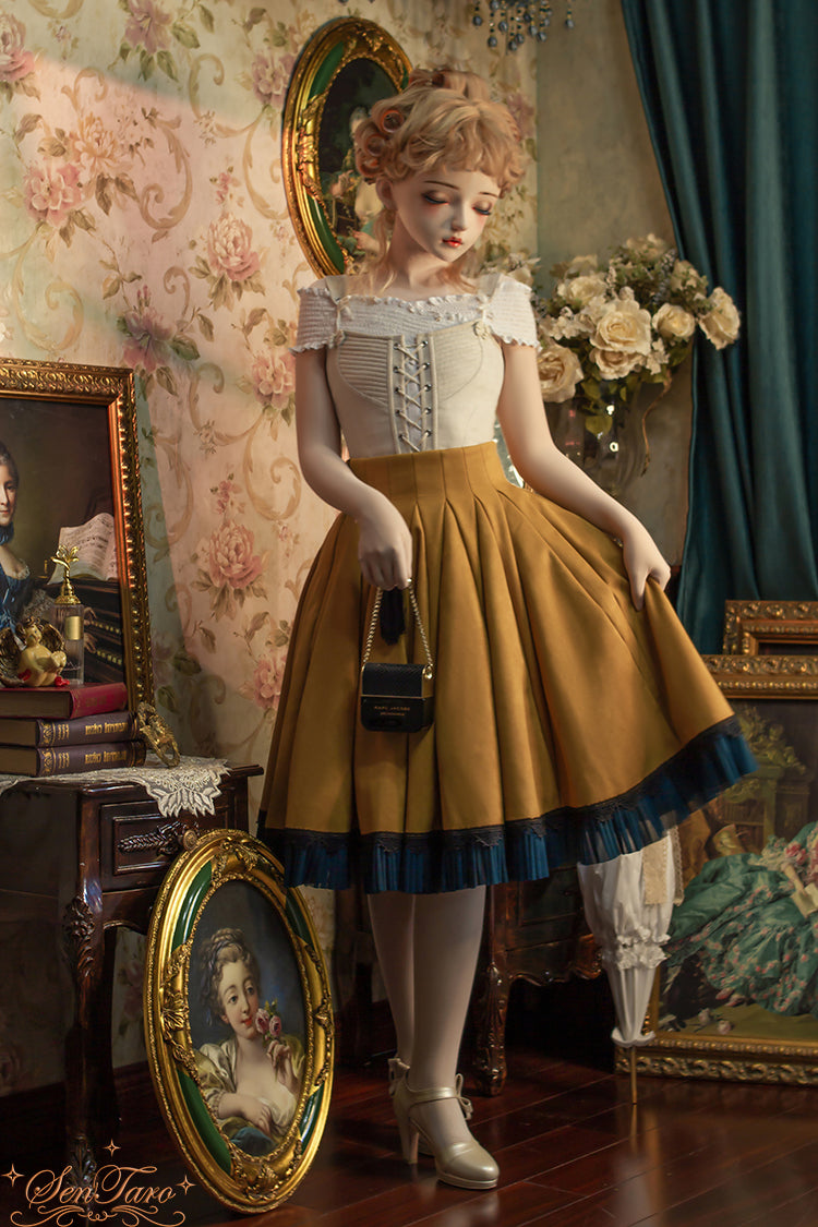 Sentaro~Canneles Elegant Classic High Waist Lolita Skirt 4136:15995